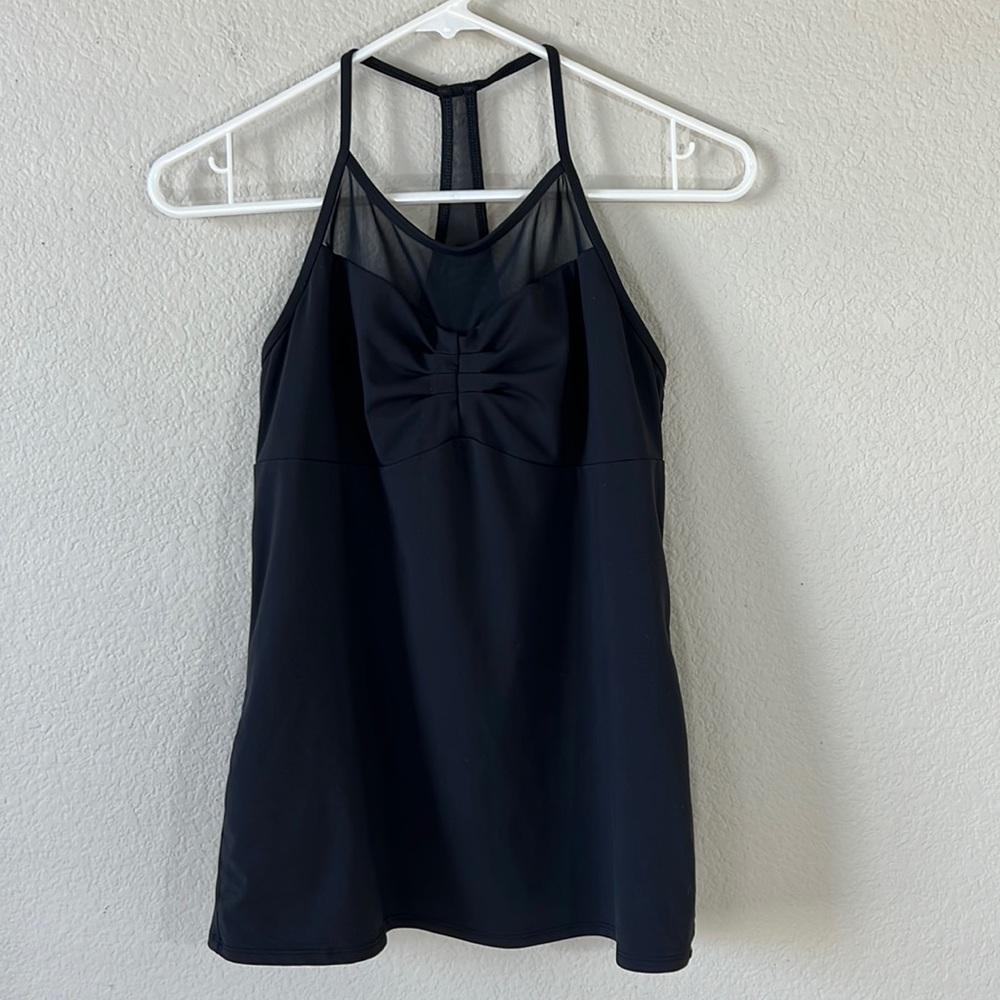 Fabletics Black Mesh Racerback Tank